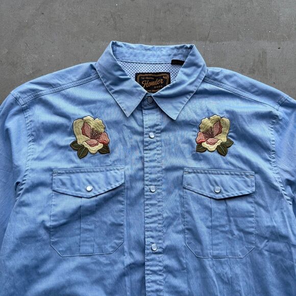 Howler Brothers Other - Howler Bros Mens L Gaucho Snap Shirt Pearl Western Irie Hibiscus Floral Flower